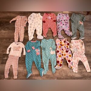 Bundle of 12 Month Girl Pajamas